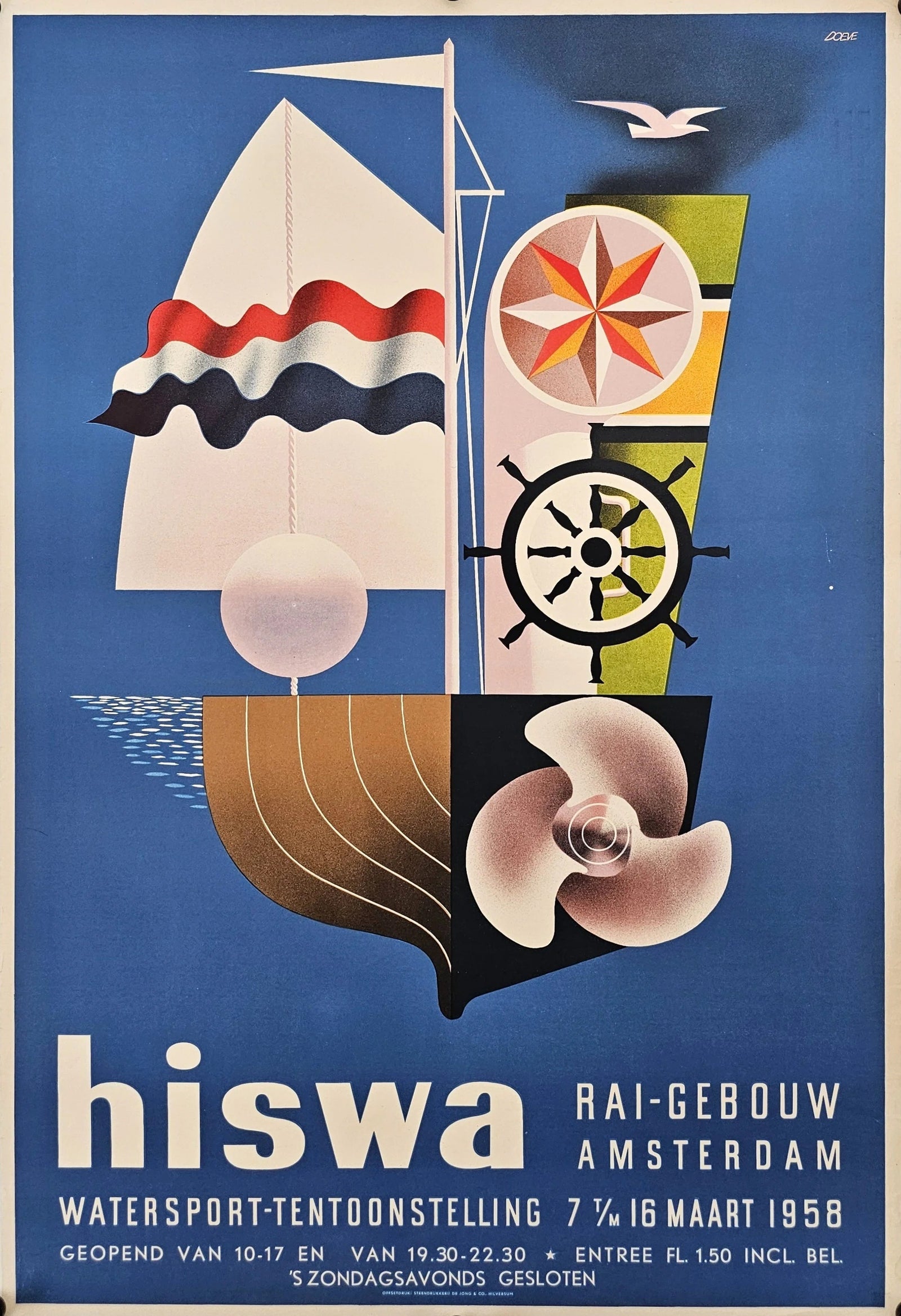 HISWA Water Sports Show, Amsterdam - Original Vintage Poster