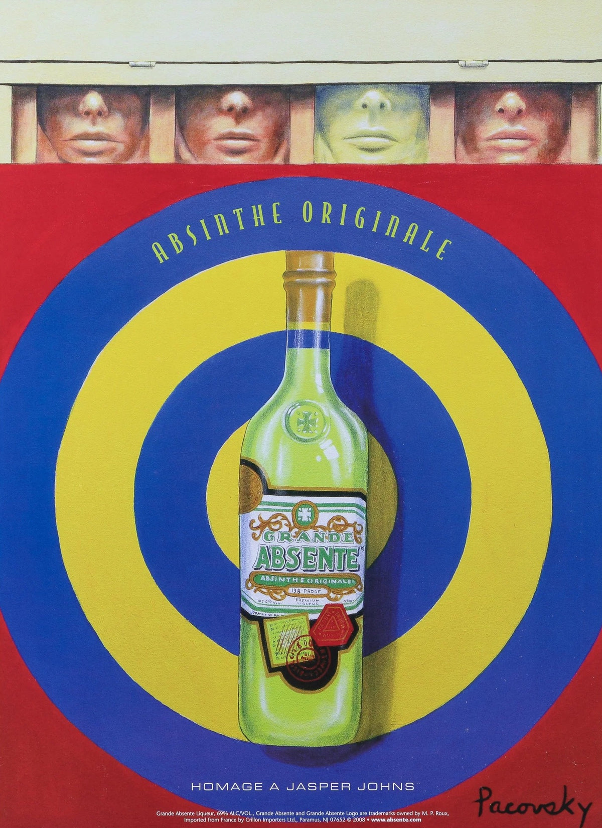 Homage to Jasper Johns, Absinthe - Original Vintage Poster