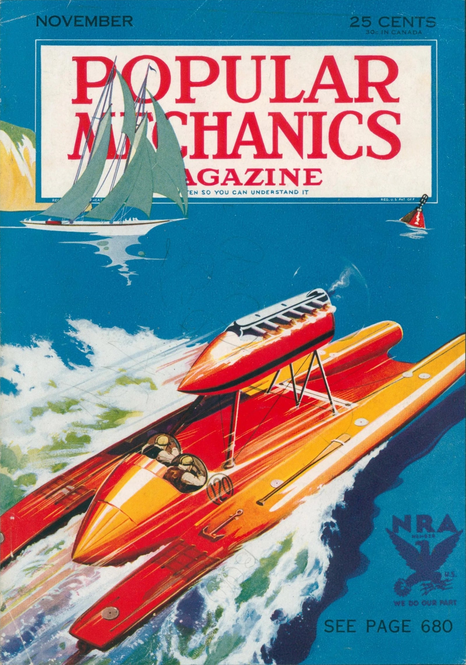 Popular Mechanics Cover 9 - Original Vintage Cover Art: