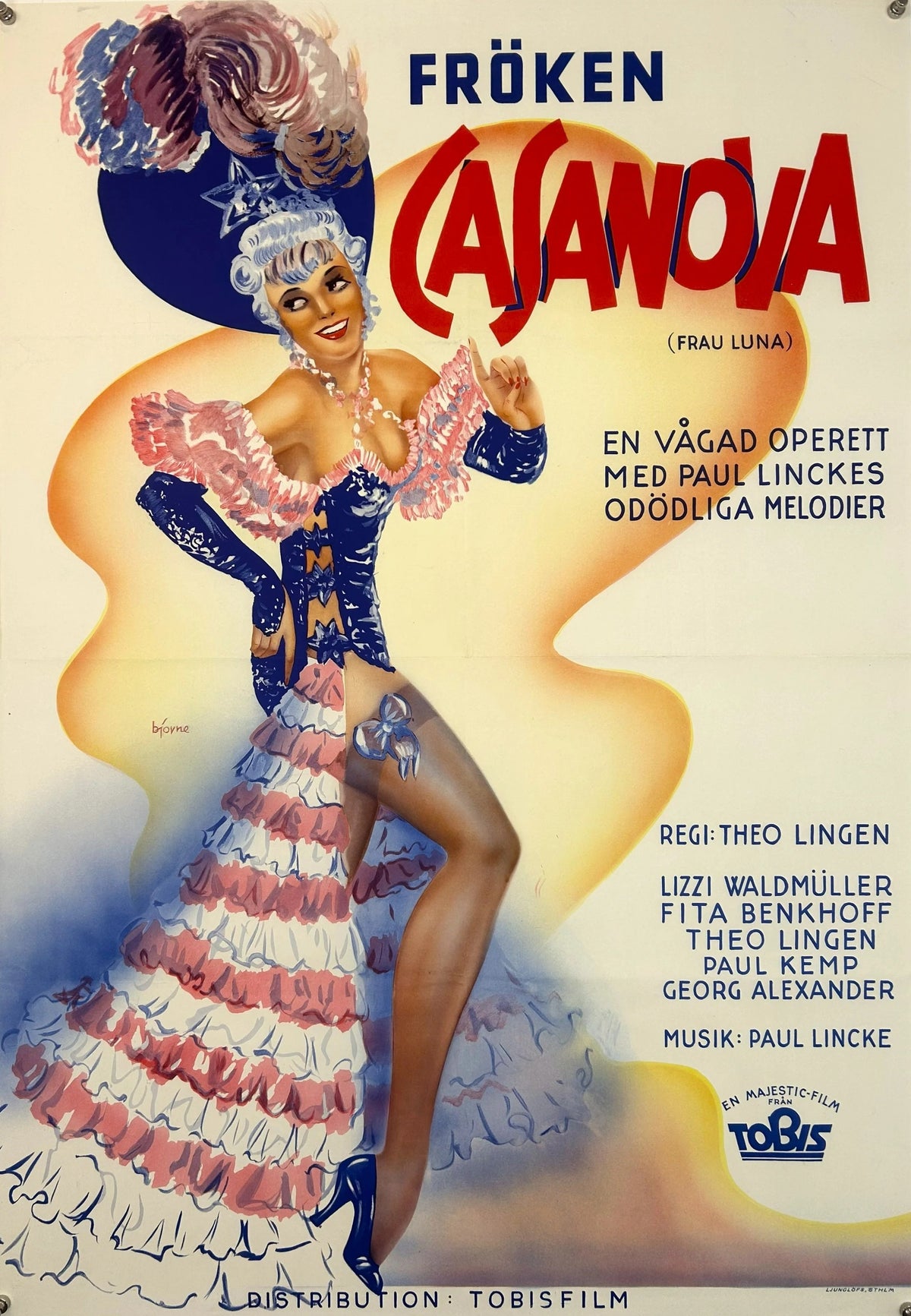 Casanova, Swedish Operetta - Original Vintage Poster