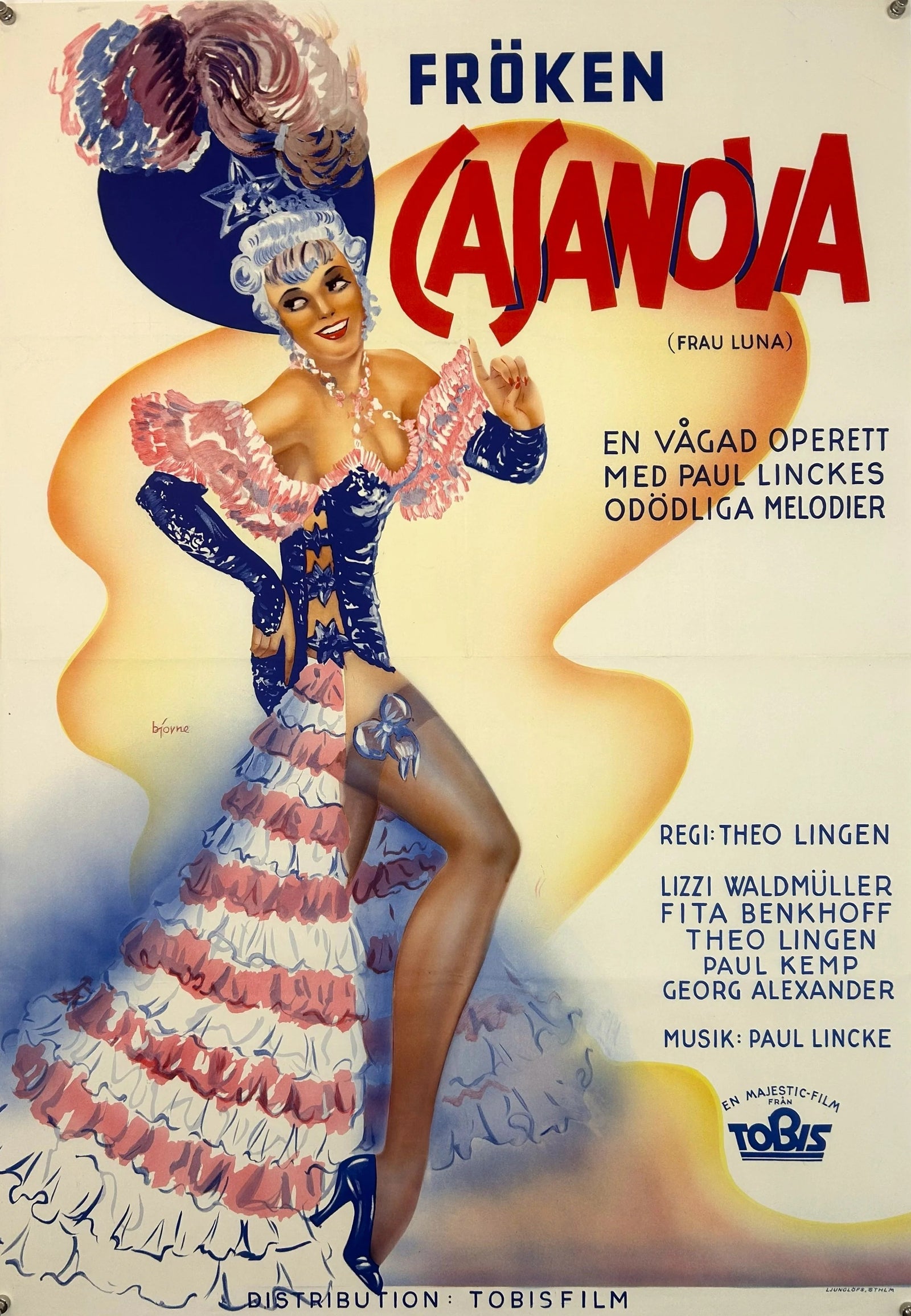 Casanova, Swedish Operetta - Original Vintage Poster