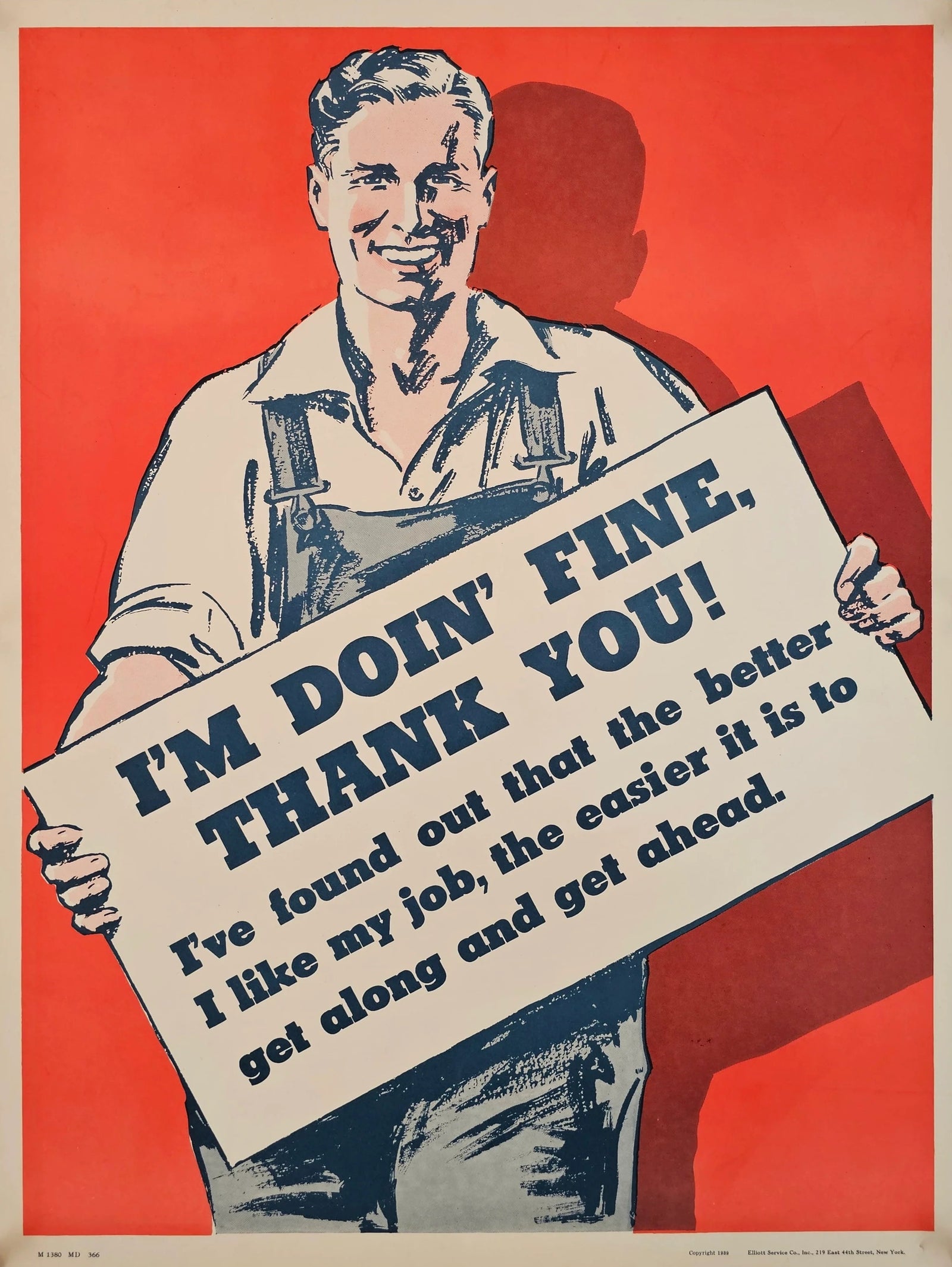 I'm Doin' Fine, Work Propaganda (WW2) - Original Vintage Poster
