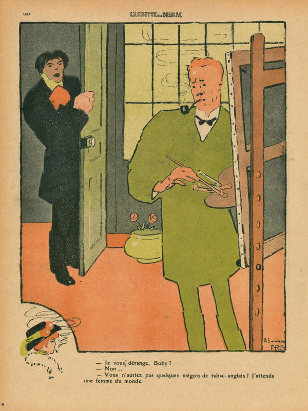 Le Peintre- L'Assiette au Beurre - Original Vintage Illustration