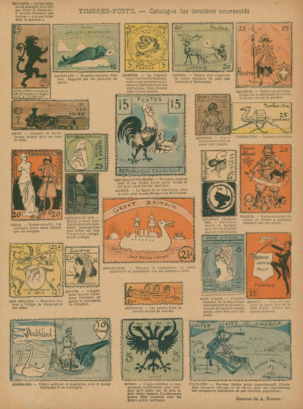 Postage Novelties, Le Rire - Original Vintage Illustration