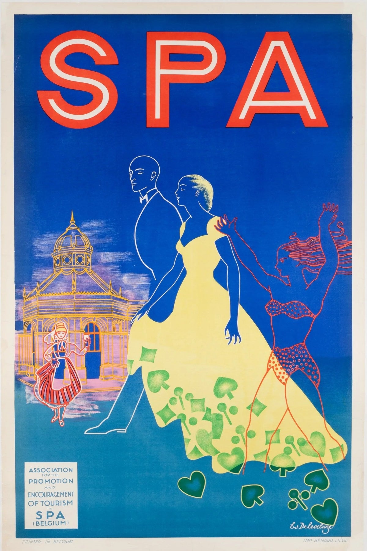 Spa, Belgium Travel Poster by Edmond Delescluse - Original Vintage Poster
