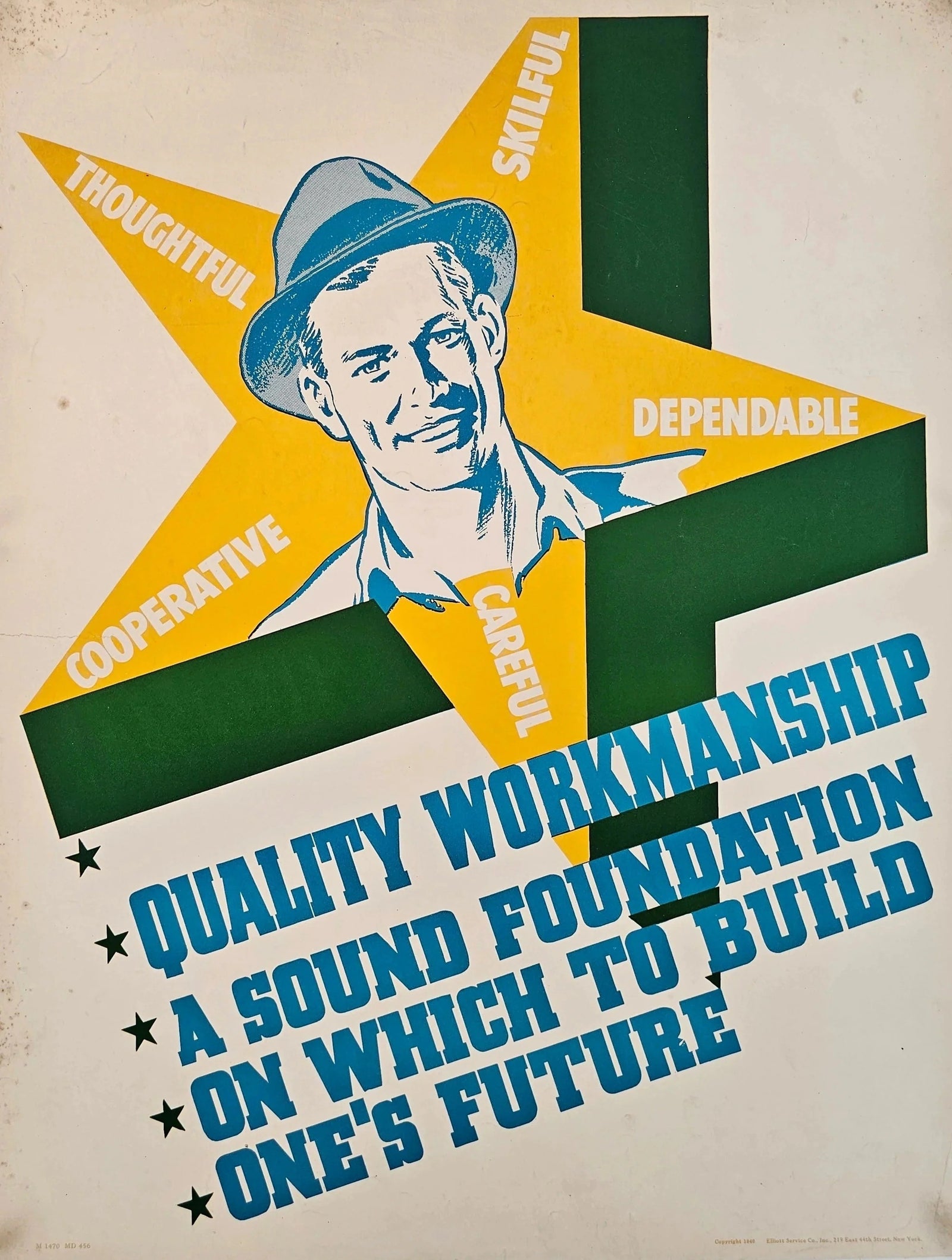Quality Workmanship, Work Propaganda (WW2) - Original Vintage Poster