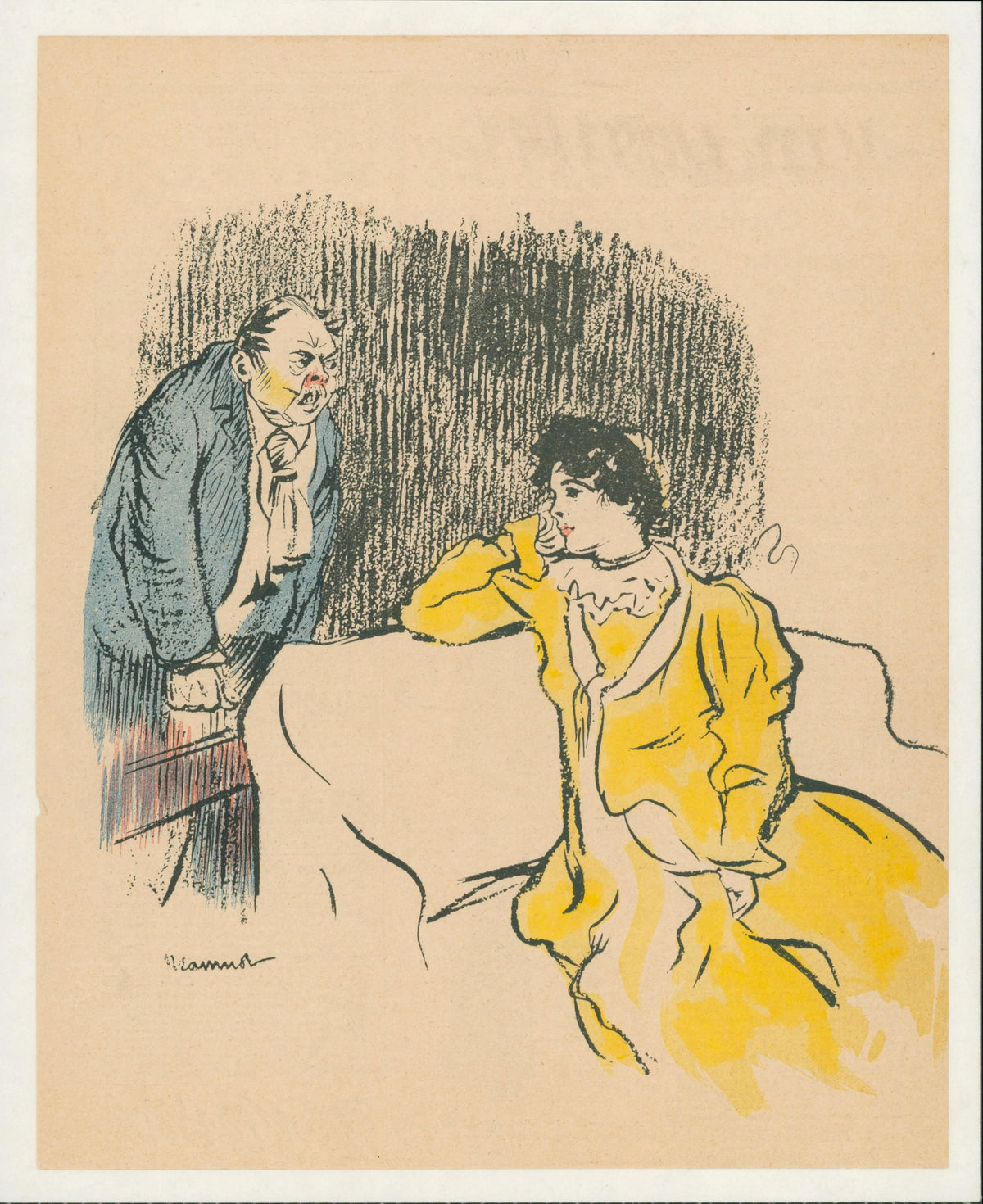 Le Penseur- Le Rire - Original Vintage Illustration