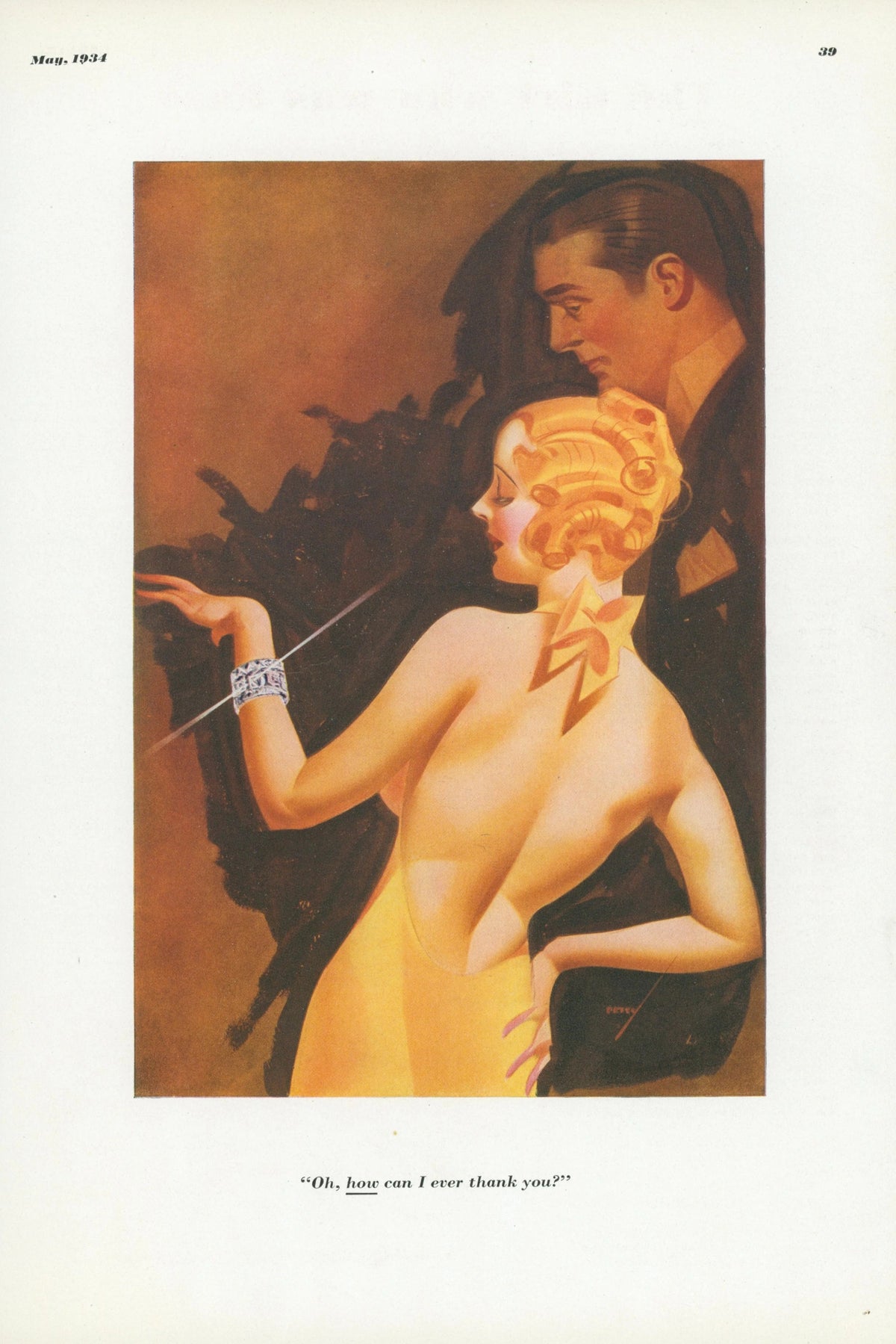 How Ever Can I Thank You by George Petty - Original Vintage Illustration