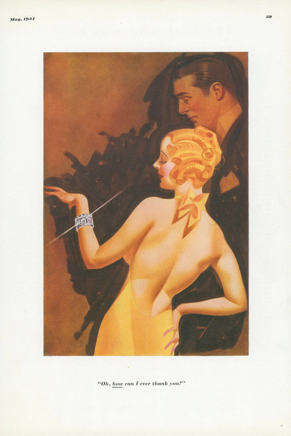 How Ever Can I Thank You by George Petty - Original Vintage Illustration