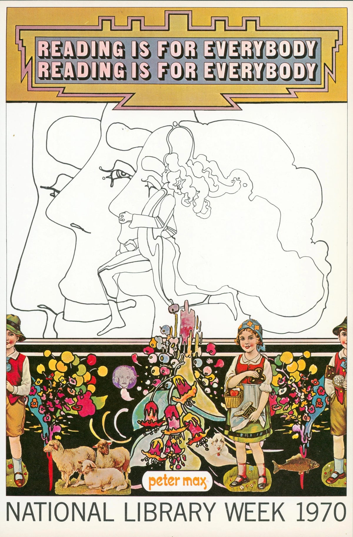 Reading is for Everybody, Peter Max Re-Issue - Original Vintage Poster