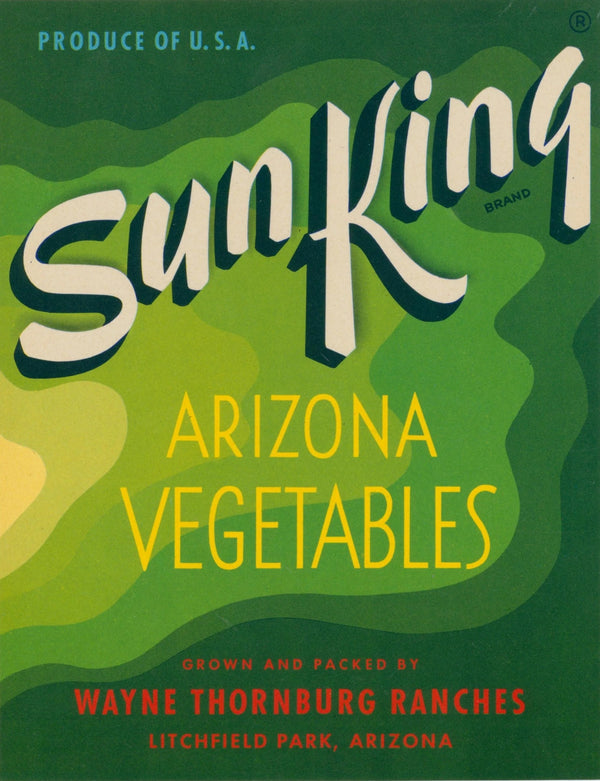 Sun King, U.S. Crate Label - Original Vintage Product Label: