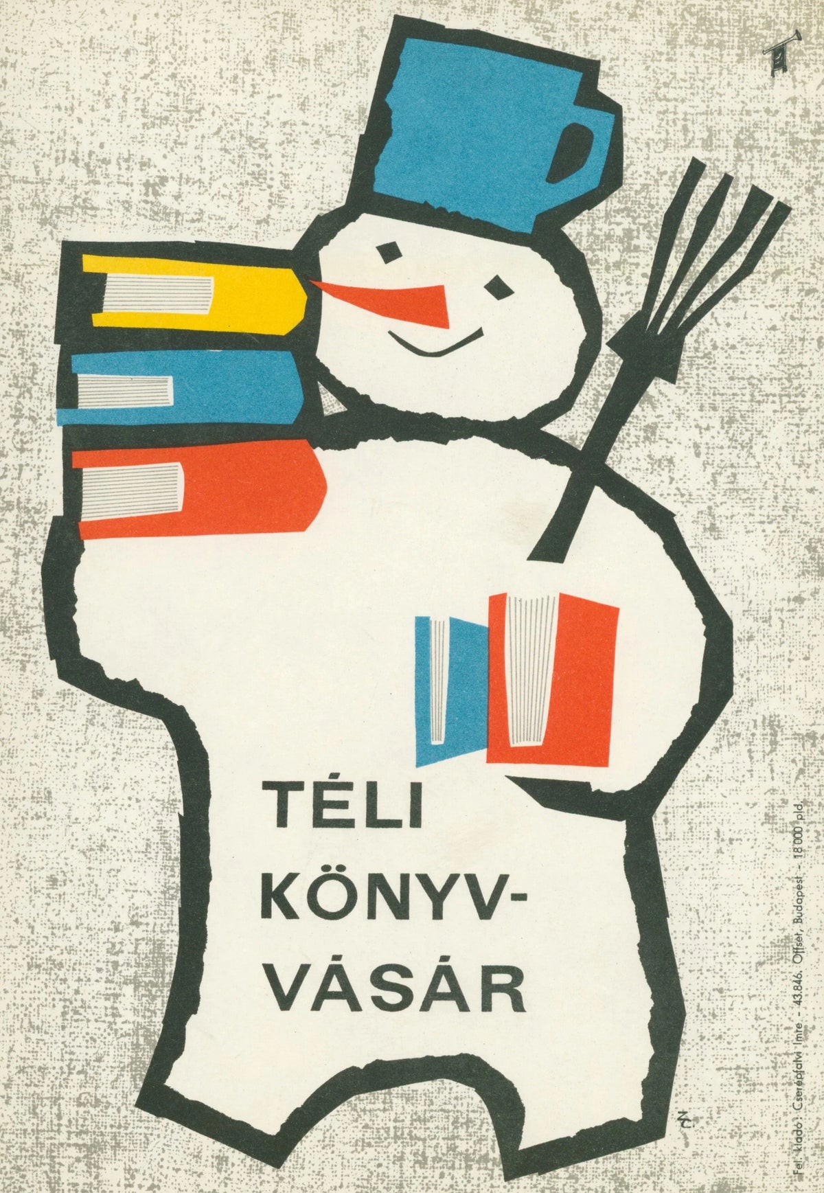 Winter Book Fair, Hungarian Tram Poster - Original Vintage Poster
