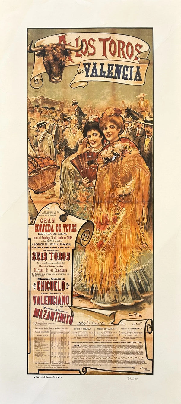 A Los Toros, Valencia - Original Vintage Poster