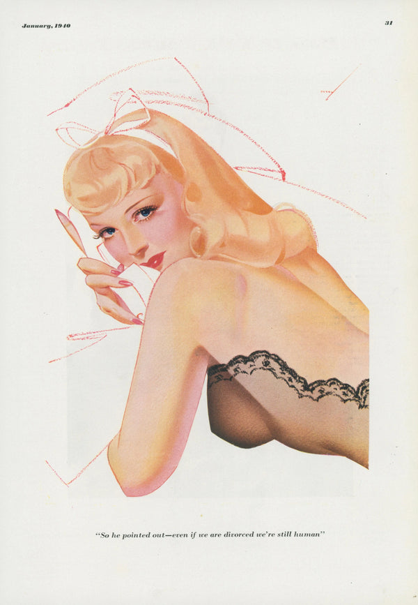 We're Still Human by George Petty - Original Vintage Illustration