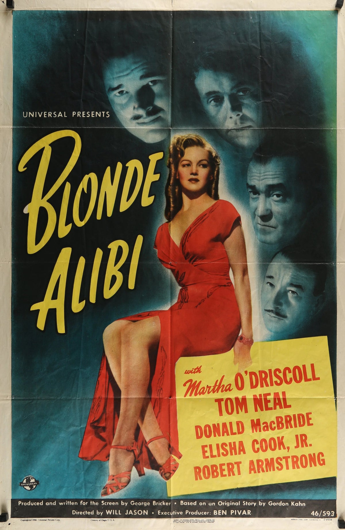 Blonde Alibi - Original Vintage Poster