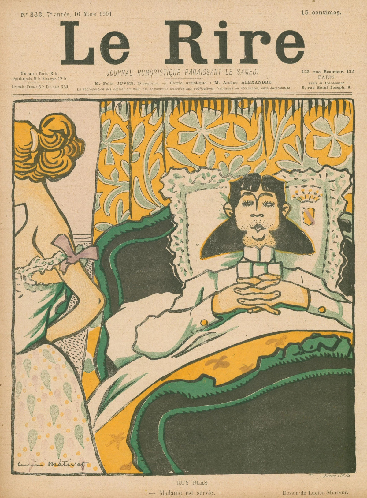 Madame is Served, Le Rire - Original Vintage Cover Art: