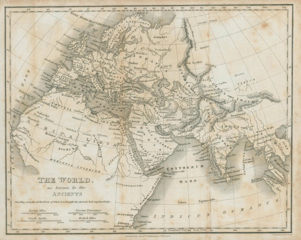 The World as Known to the Ancients - Original Vintage Map