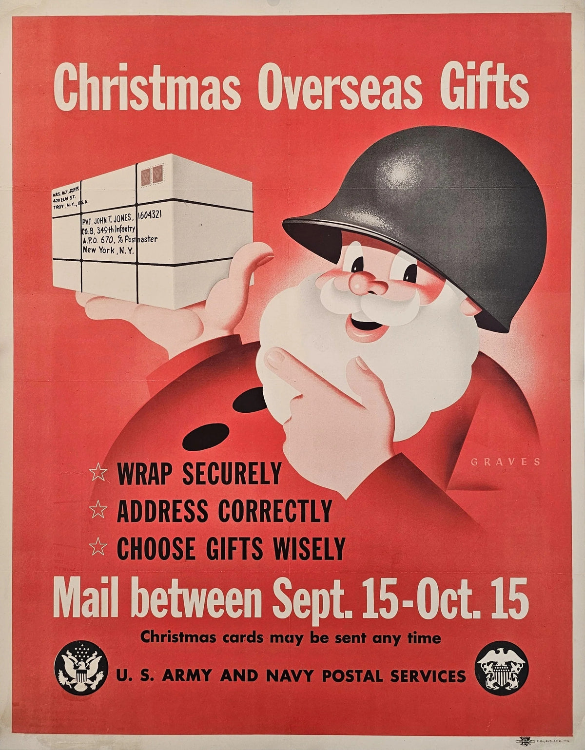 Christmas Overseas Gifts - Original Vintage Poster