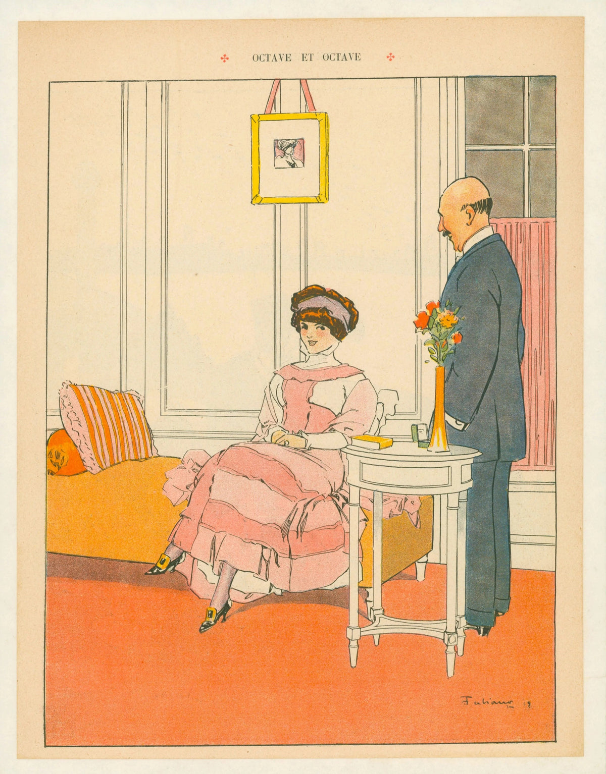 Octave et Octave- La Vie Parisienne - Original Vintage Illustration