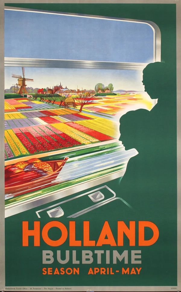 Holland - Bulbtime by Emmanuel Gaillard, ca. 1950 - Original Vintage Poster