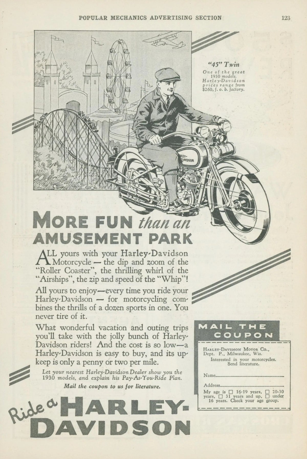 Harley Davidson Ad - Original Vintage Ad: