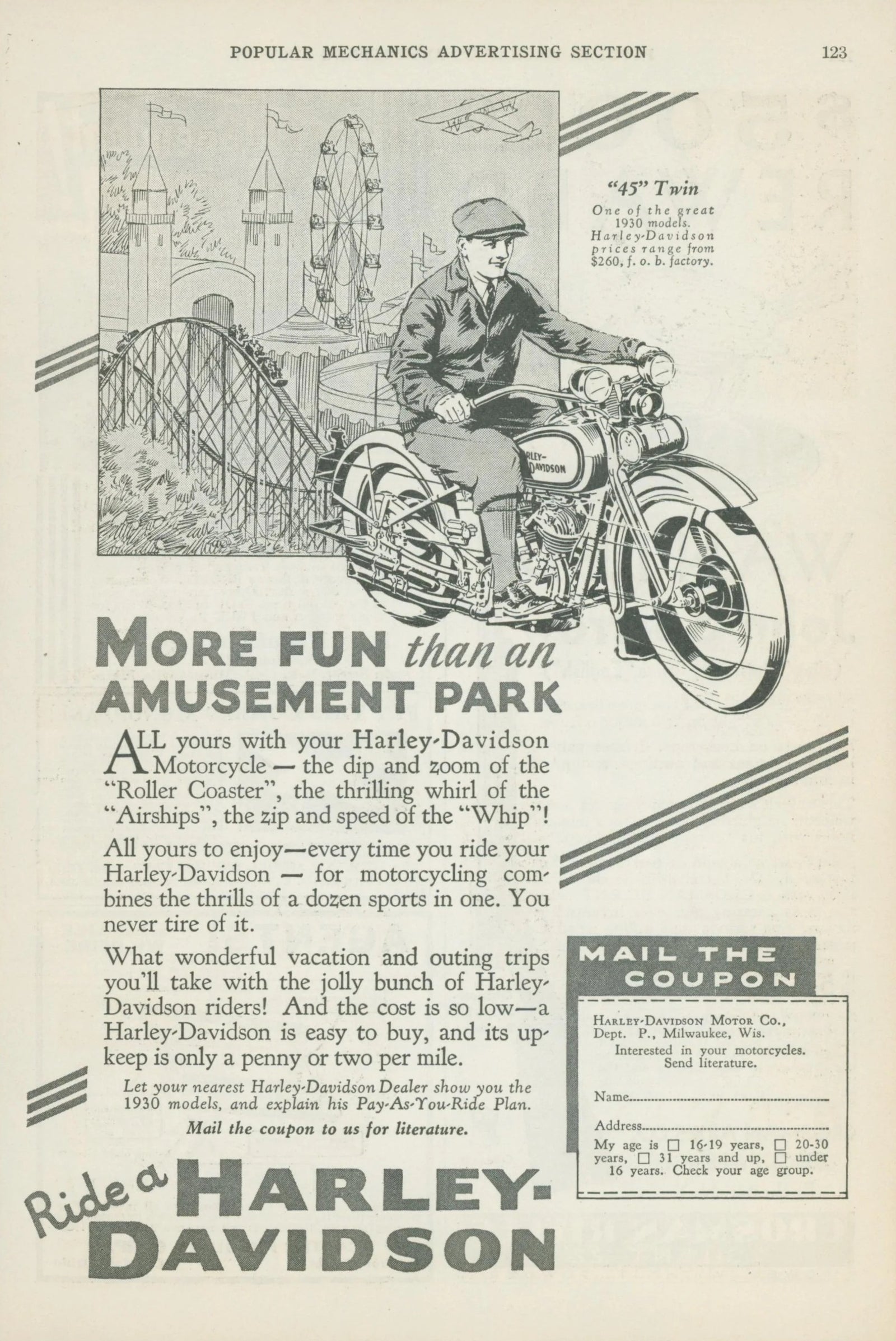 Harley Davidson Ad - Original Vintage Ad: