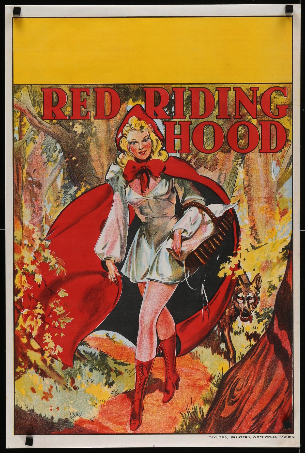 Red Riding Hood, English Stage Play - Original Vintage Poster