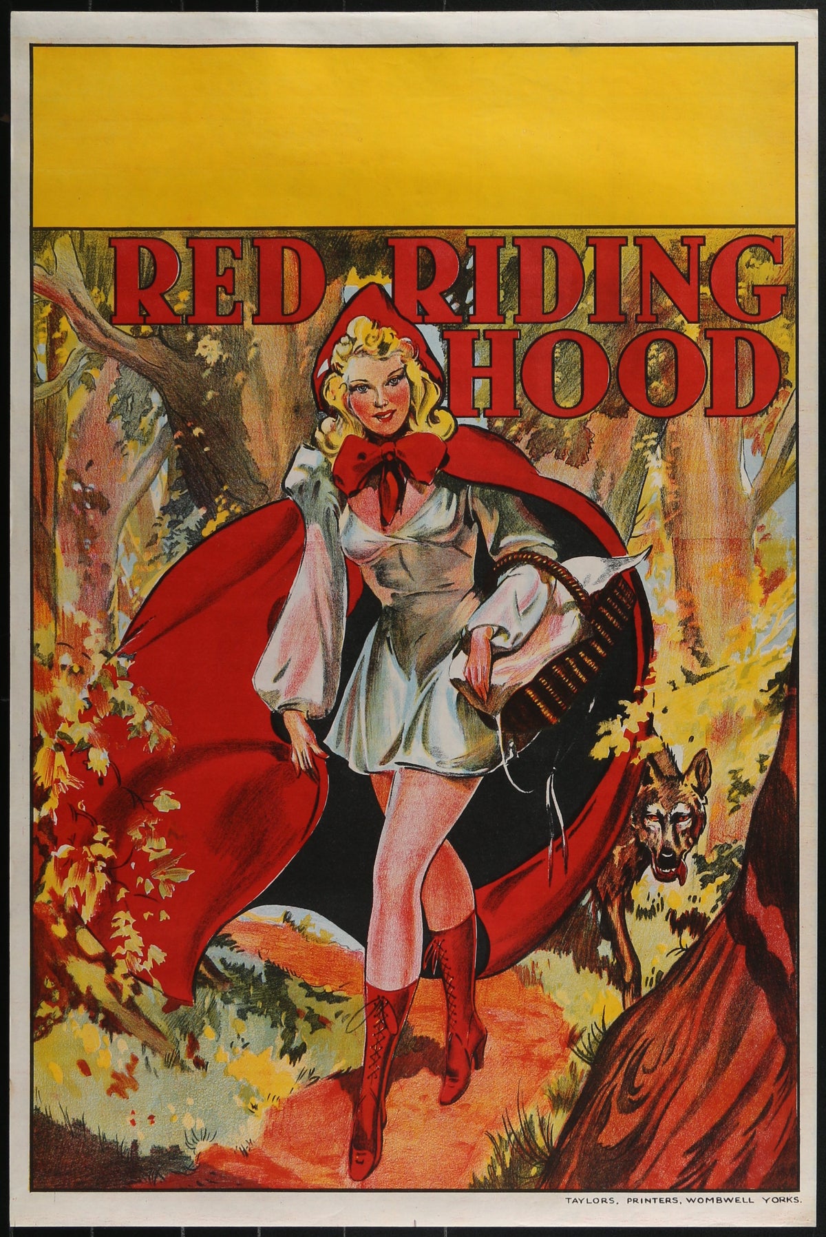 Red Riding Hood, English Stage Play - Original Vintage Poster