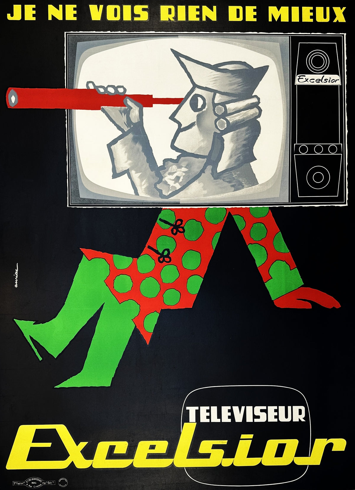 Televiseur Excelsior - Authentic Vintage Poster