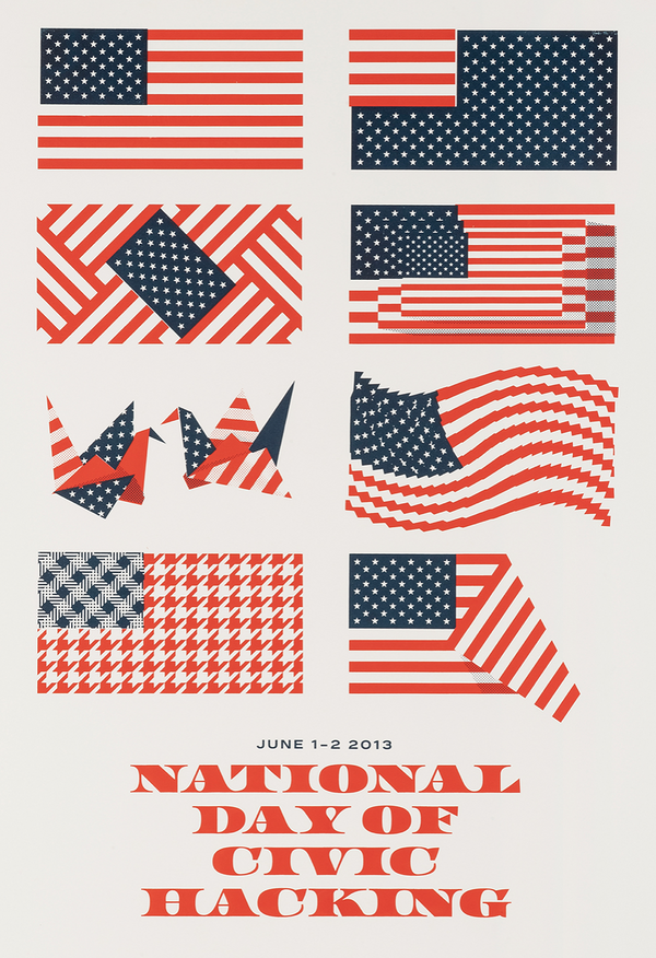 National Day of Civic Hacking, Facebook HQ - Authentic Vintage Poster