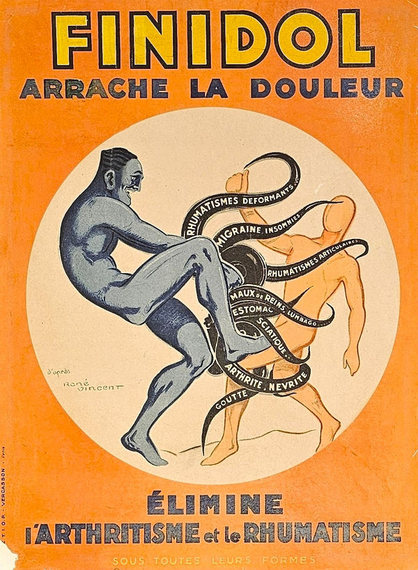 Finidol Arrache la Douleur - Authentic Vintage Poster