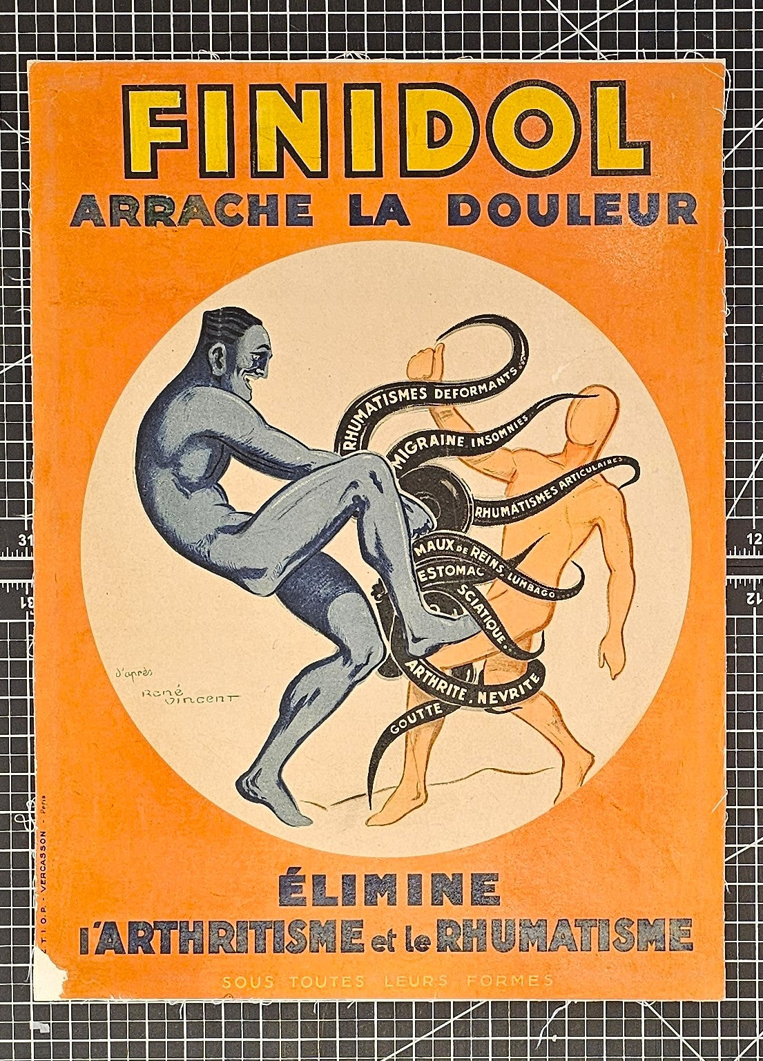 Finidol Arrache la Douleur - Authentic Vintage Poster