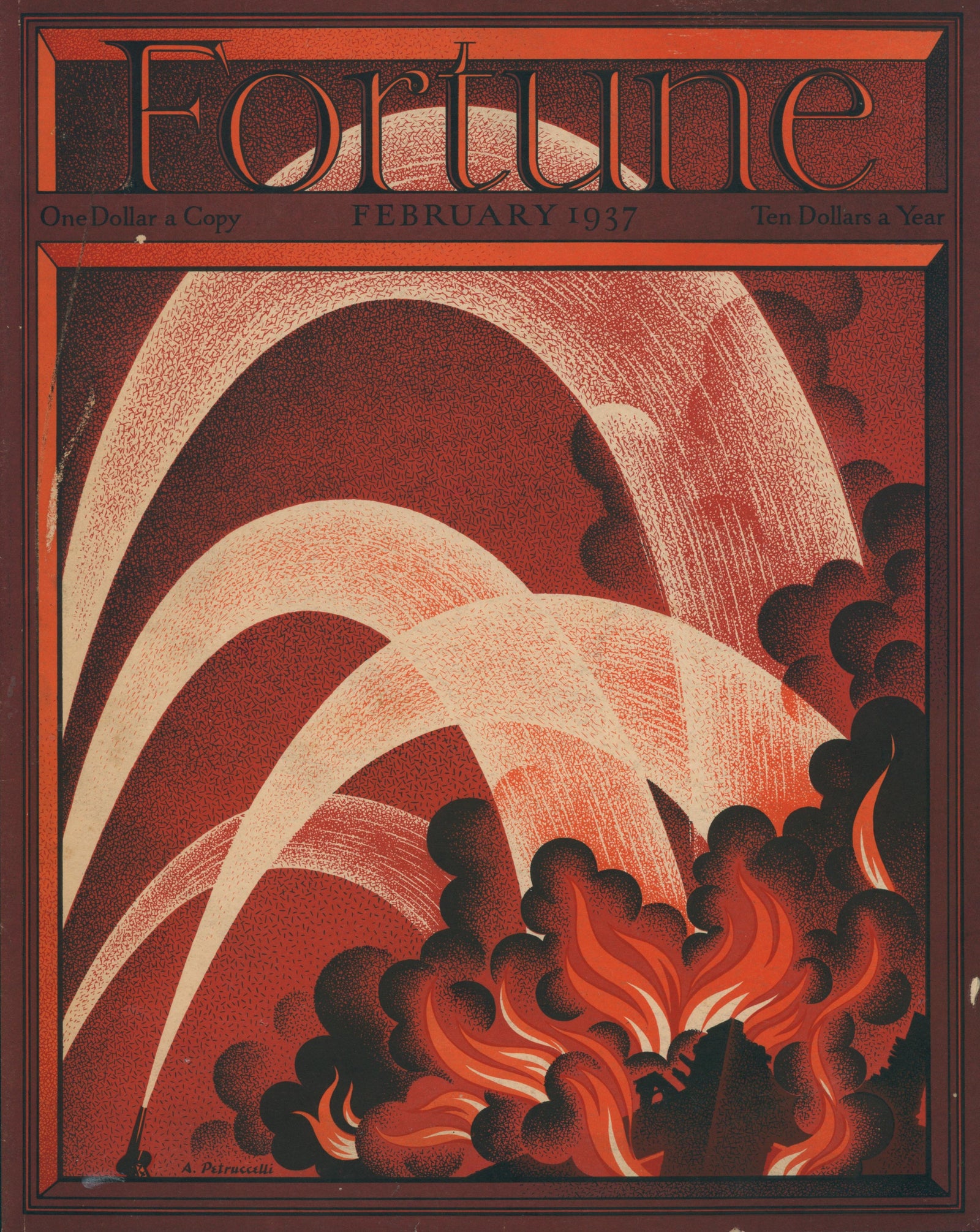 Fire and Flames- Fortune Magazine - Authentic Vintage Cover Art