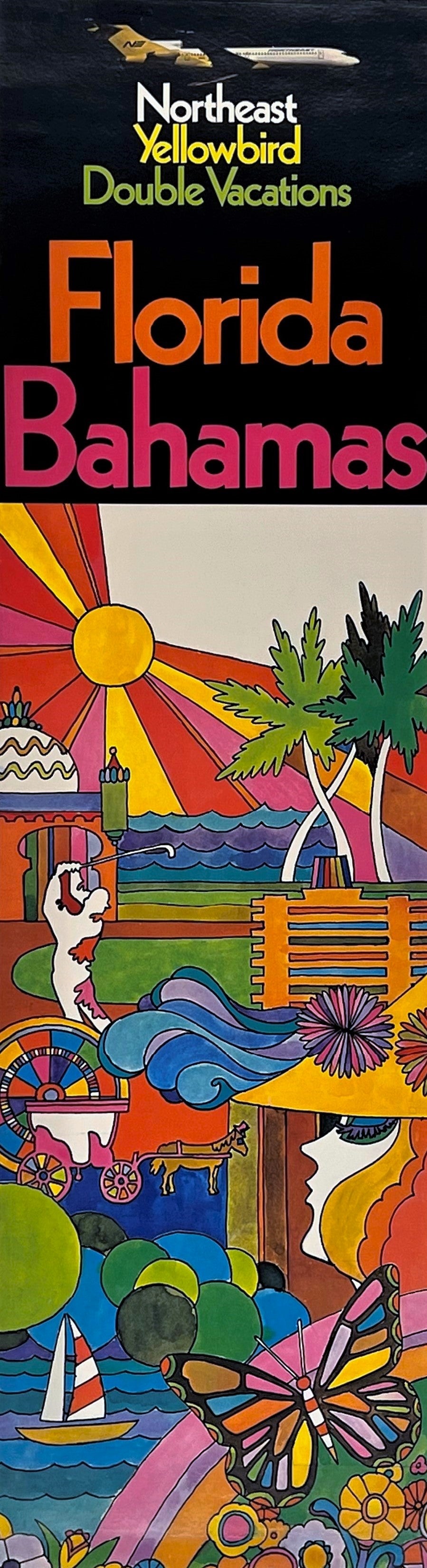 Northeast Yellowbird- Florida, Bahamas - Authentic Vintage Poster