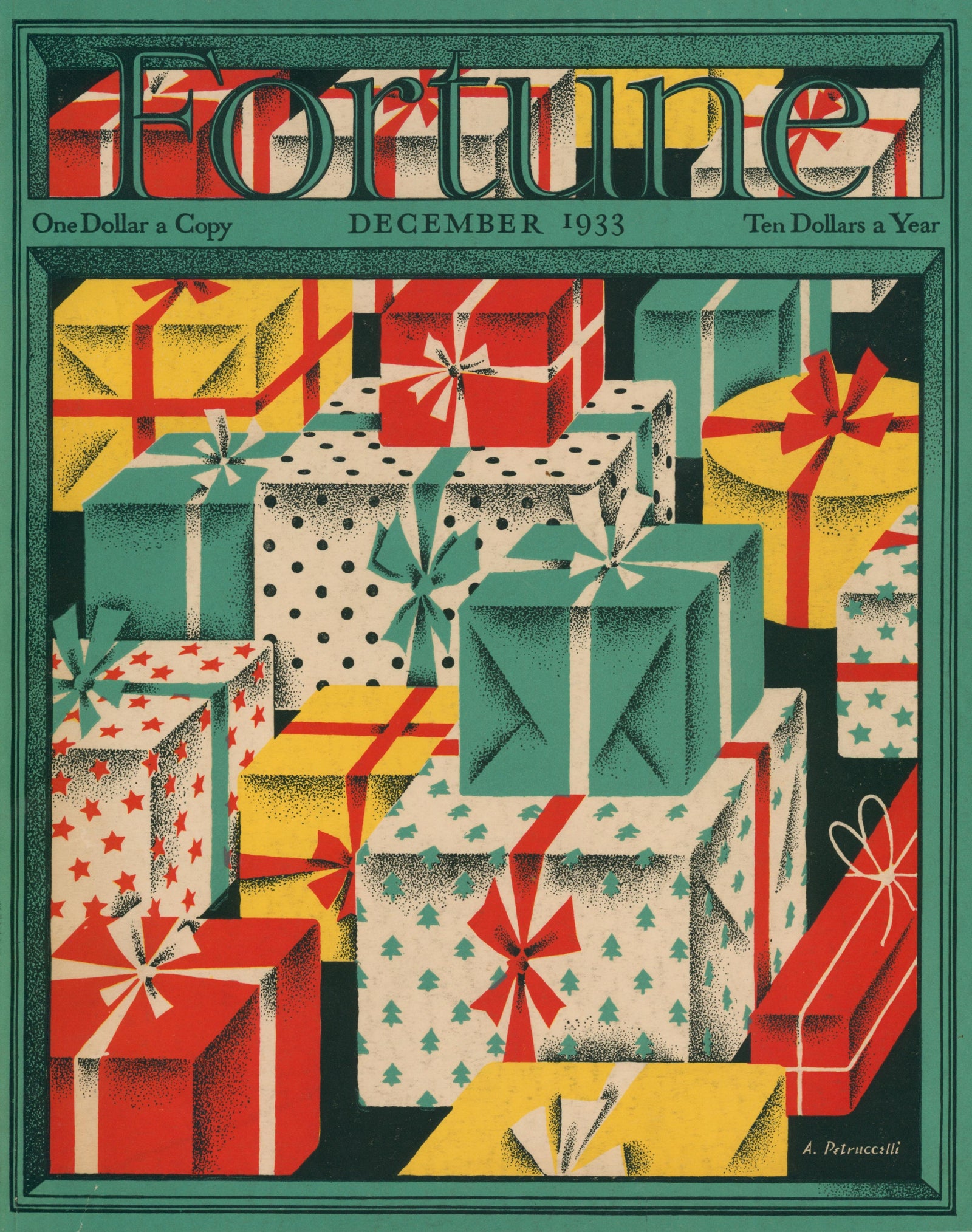 Holiday Gifting- Fortune Magazine - Authentic Vintage Cover Art