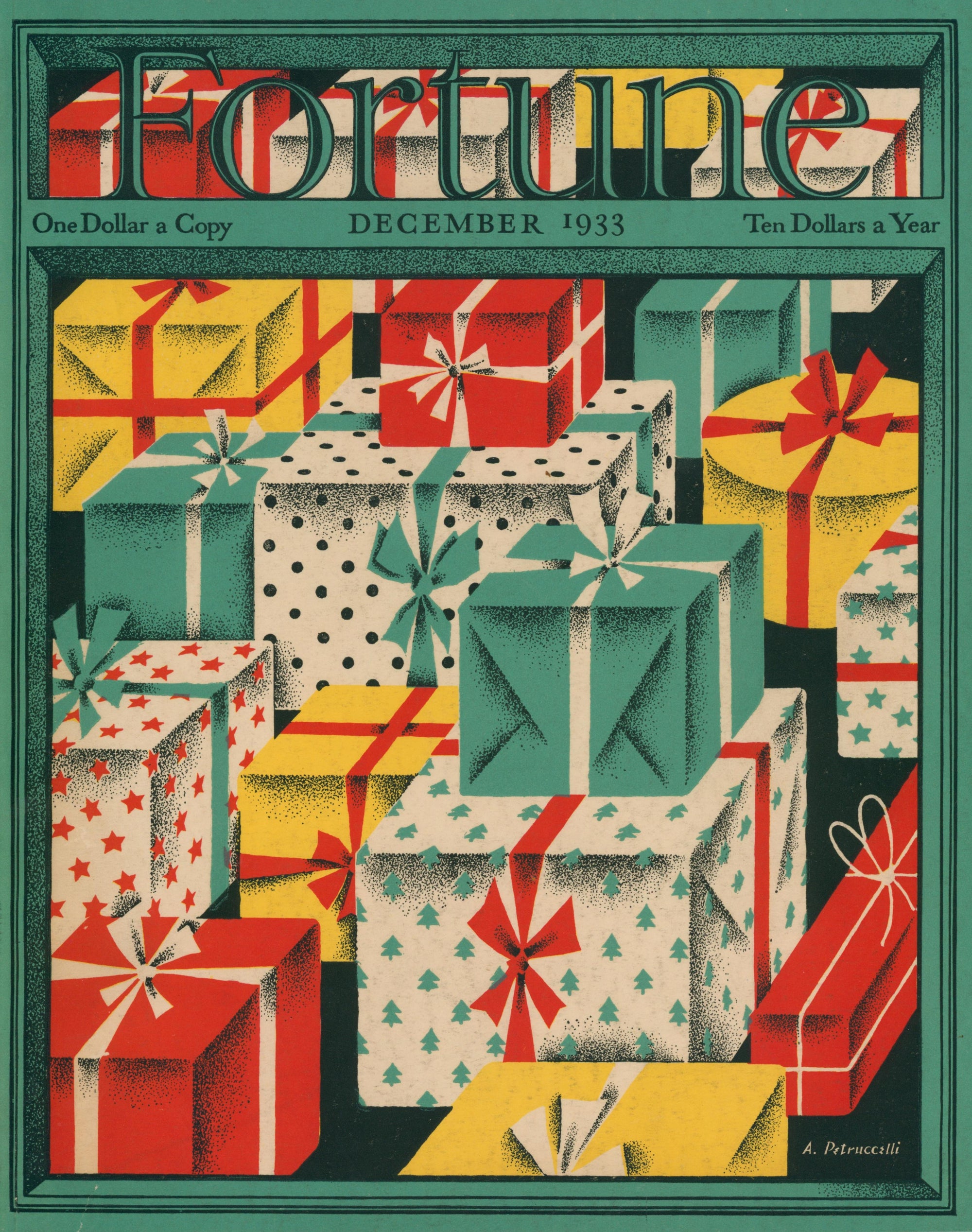 Holiday Gifting- Fortune Magazine - Authentic Vintage Cover Art