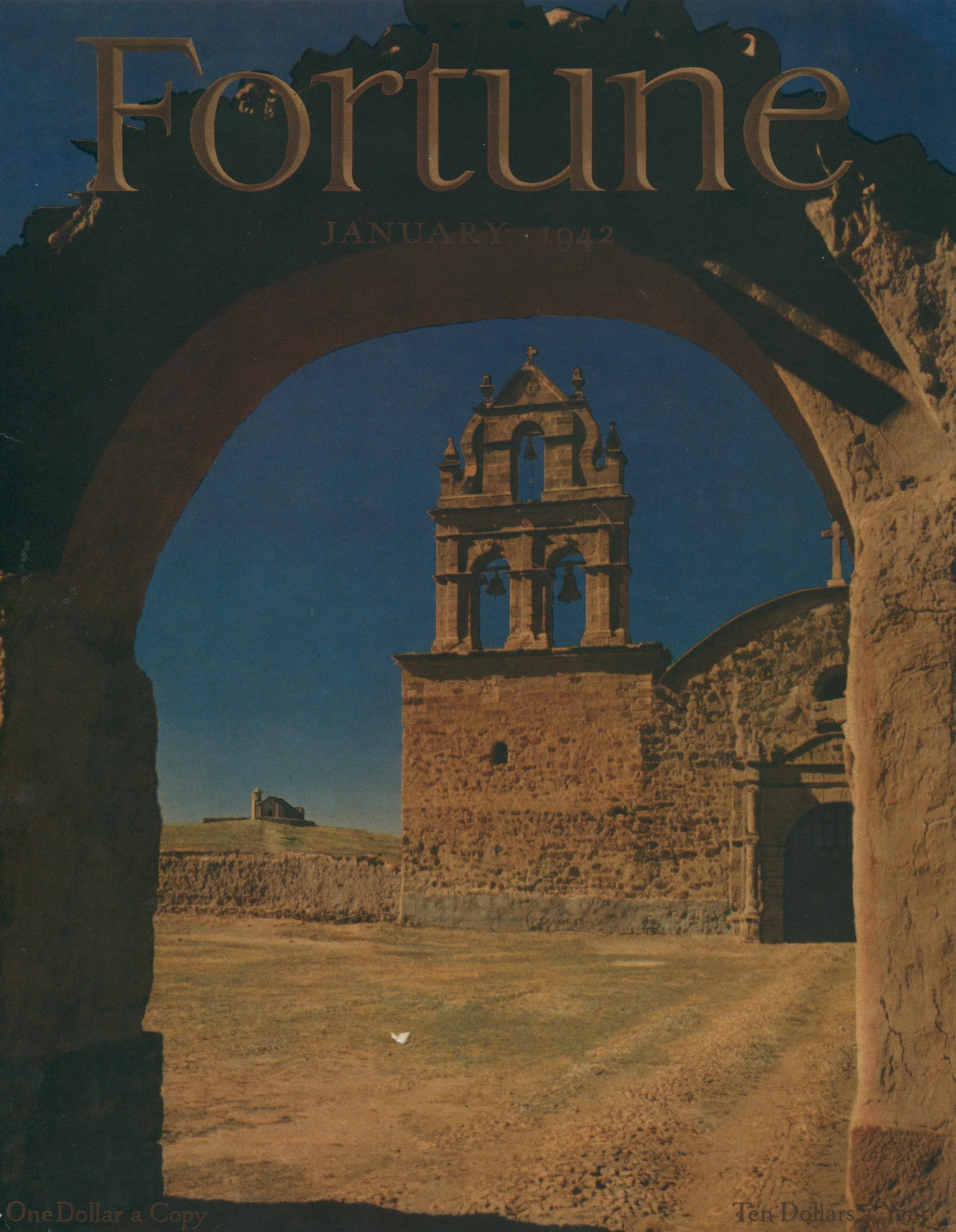 Spanish Mission- Fortune Magazine - Authentic Vintage Cover Art