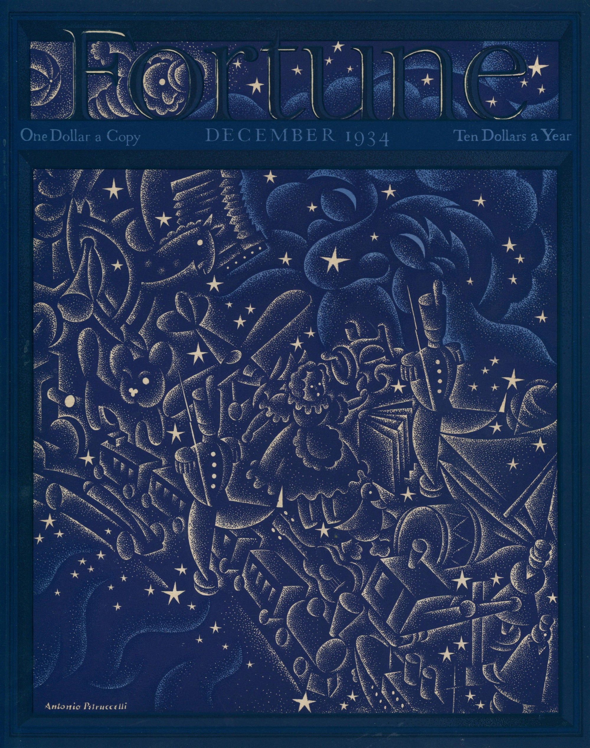 December Constellations- Fortune Magazine - Authentic Vintage Cover Art
