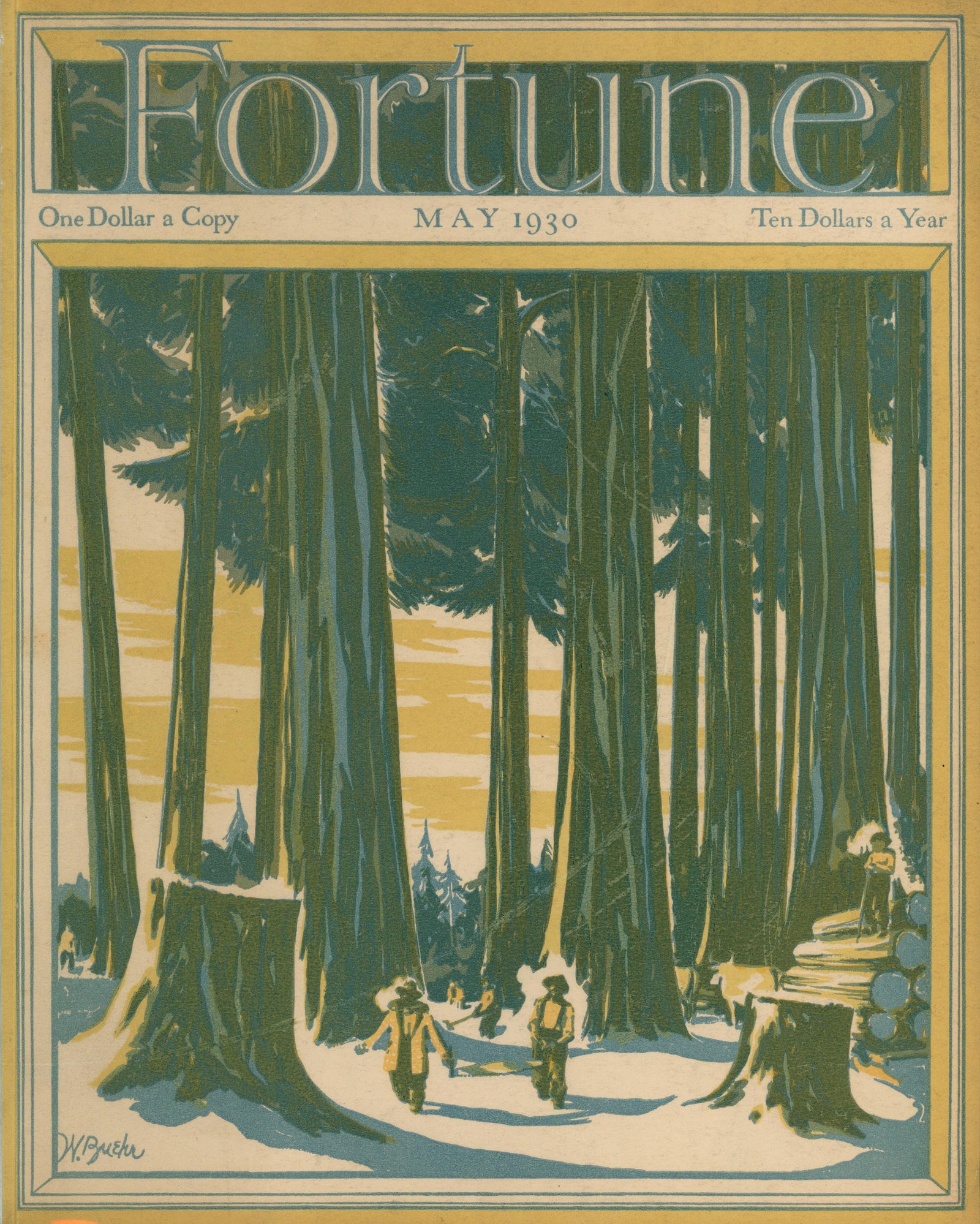 Winter Timber- Fortune Magazine - Authentic Vintage Cover Art