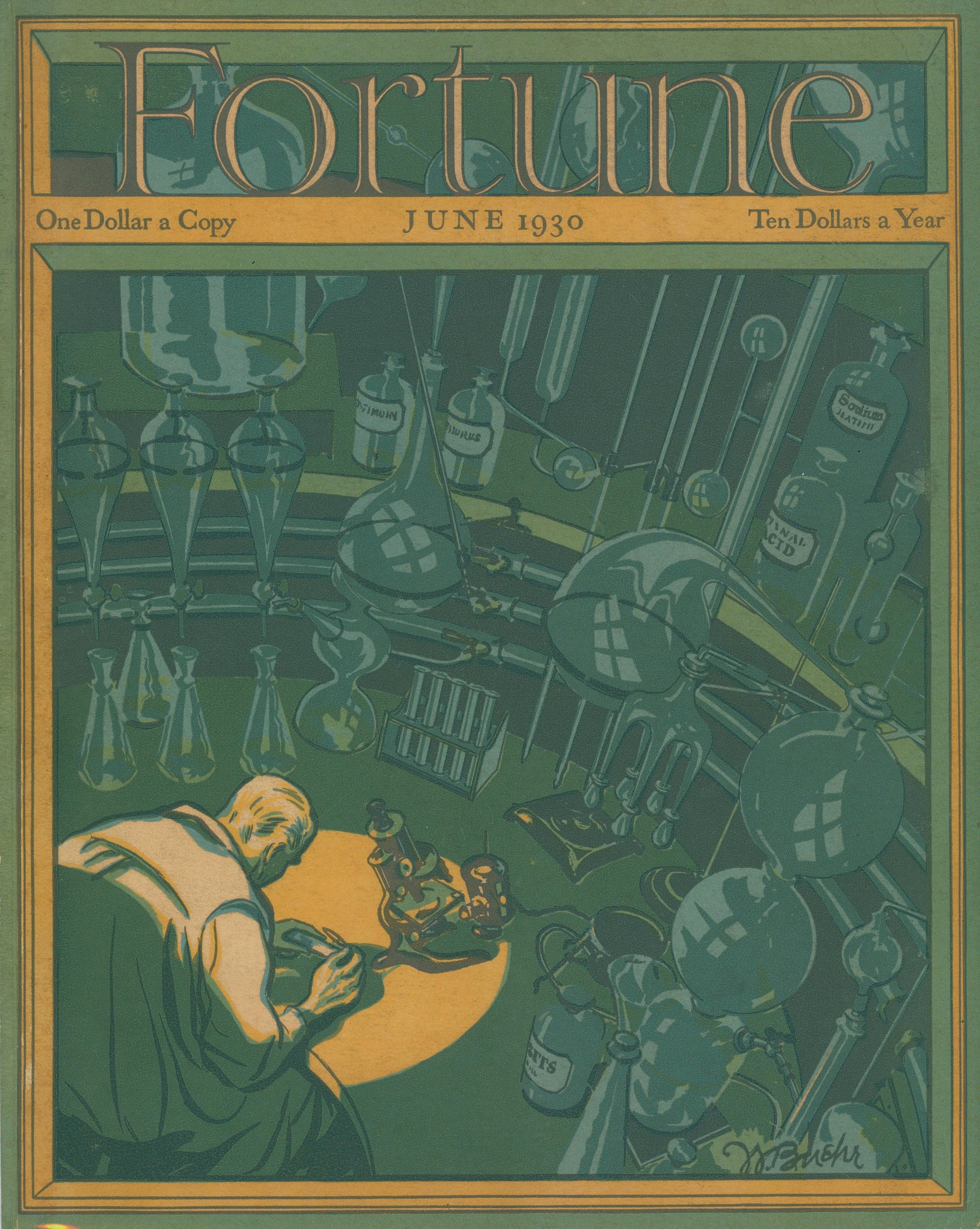 The Chemist- Fortune Magazine - Authentic Vintage Cover Art