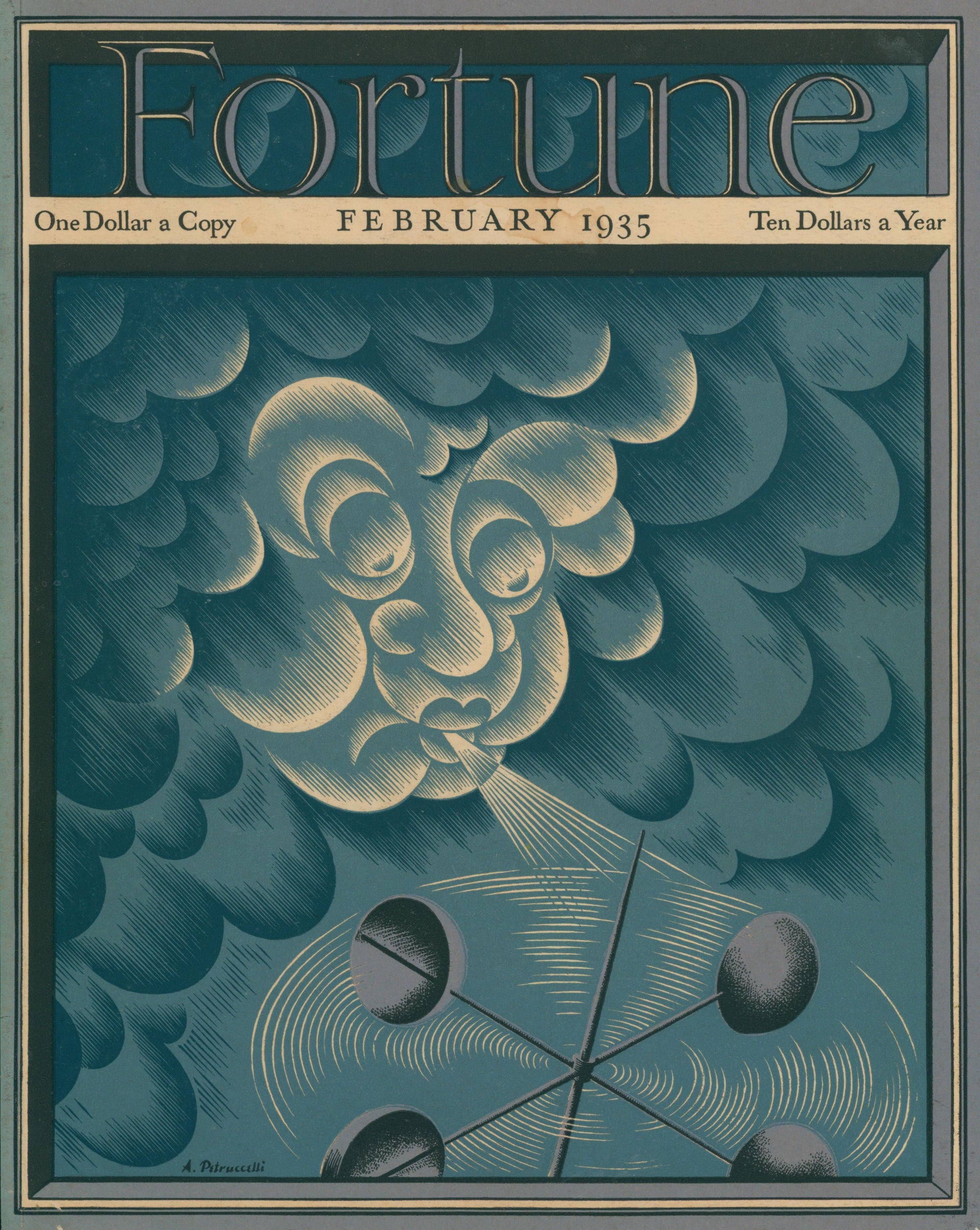 God of Wind- Fortune Magazine - Authentic Vintage Cover Art