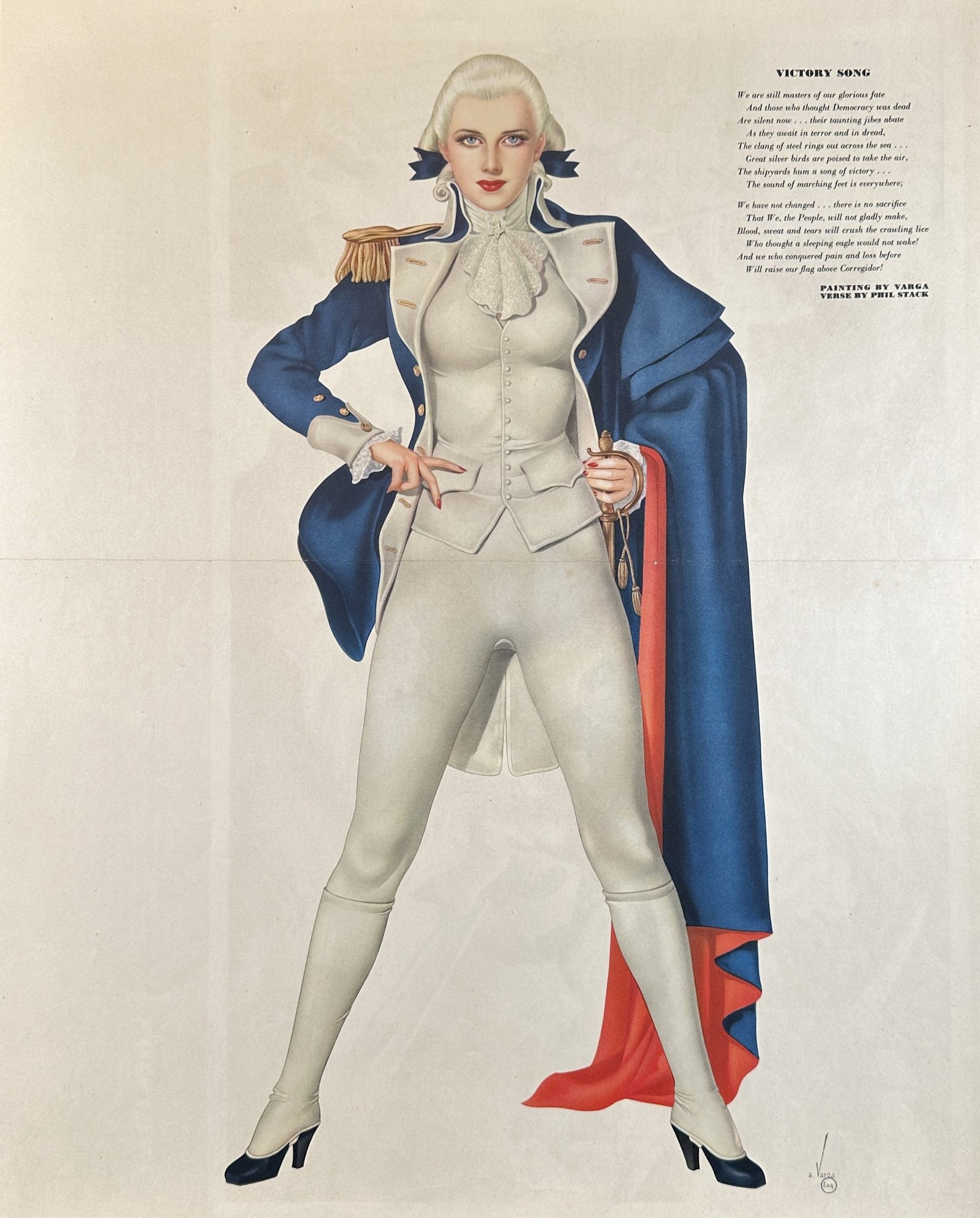 Esquire Centerfold by Vargas - Authentic Vintage Illustration