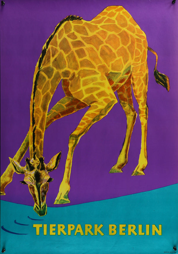 Tierpark Berlin, Giraffe - Authentic Vintage Poster