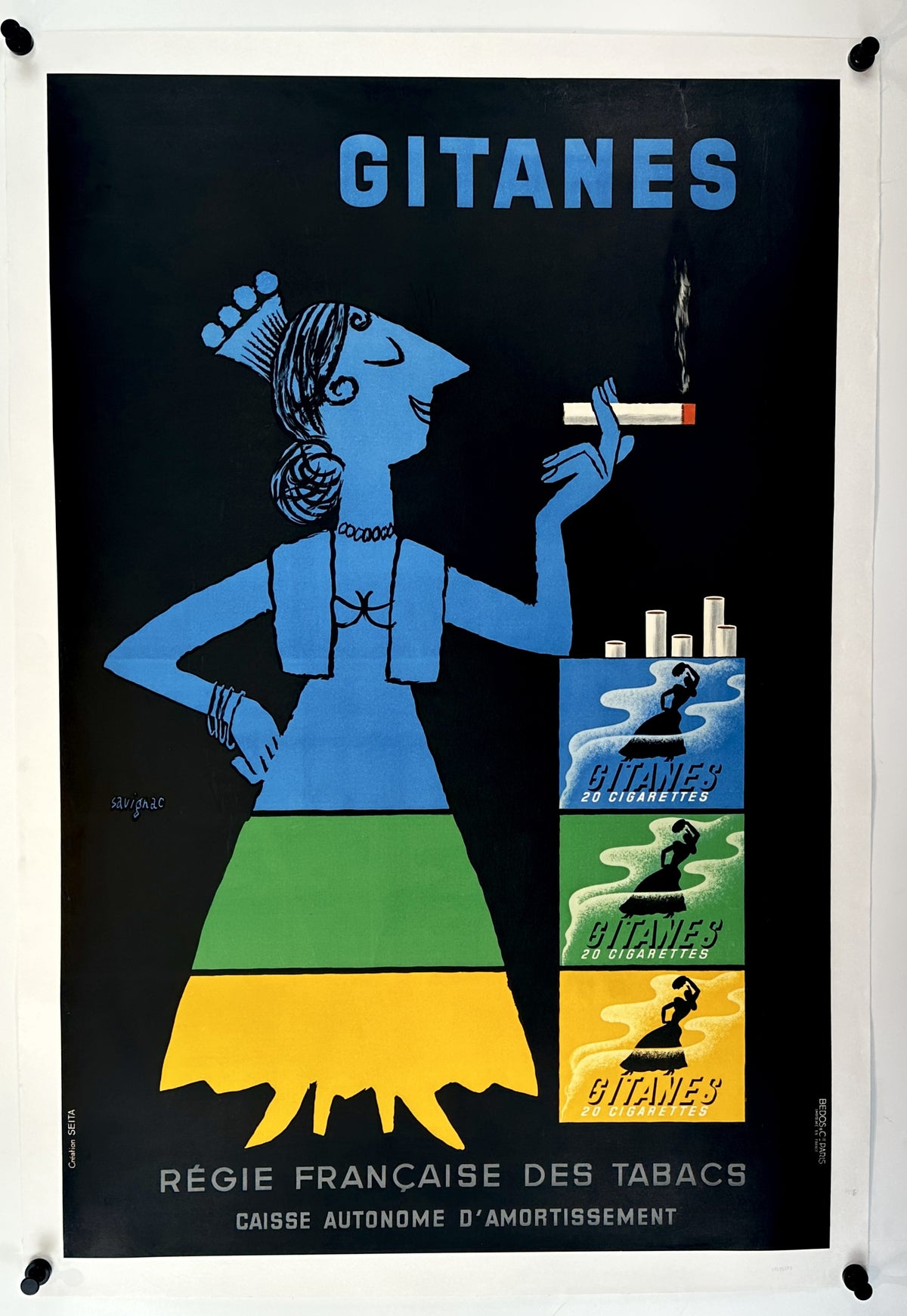 Gitanes Cigarettes - Authentic Vintage Poster