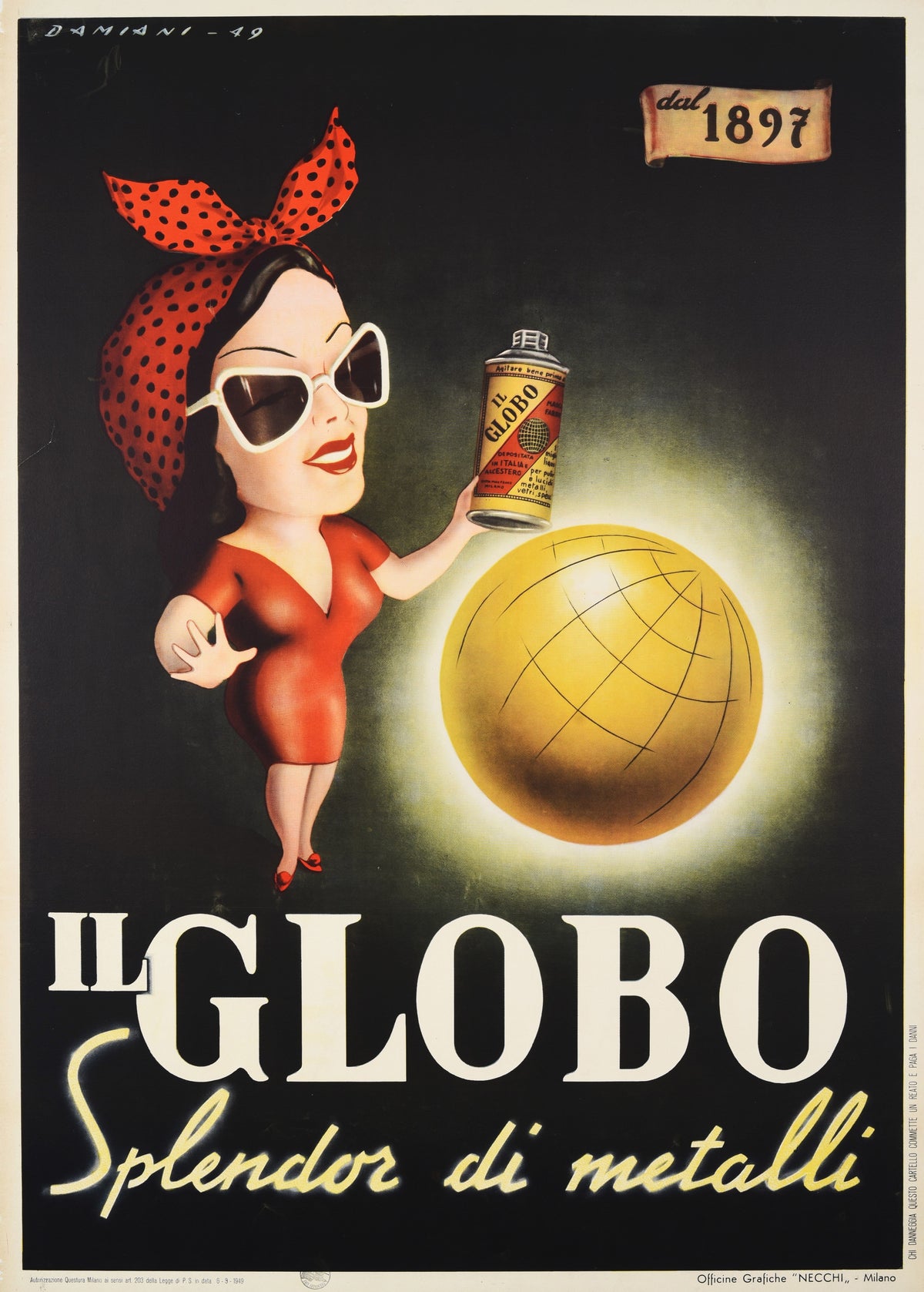 Il Globo, Splendor in Metallic - Authentic Vintage Poster