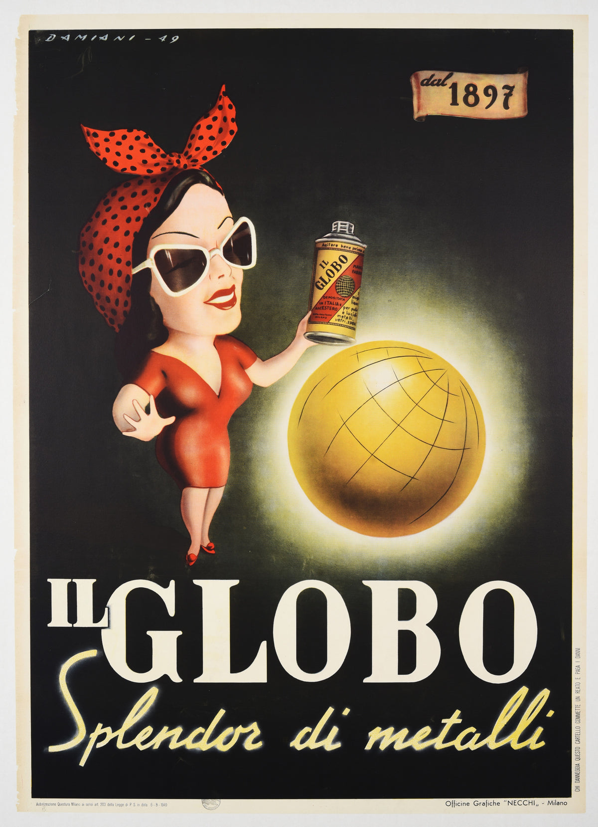 Il Globo, Splendor in Metallic - Authentic Vintage Poster