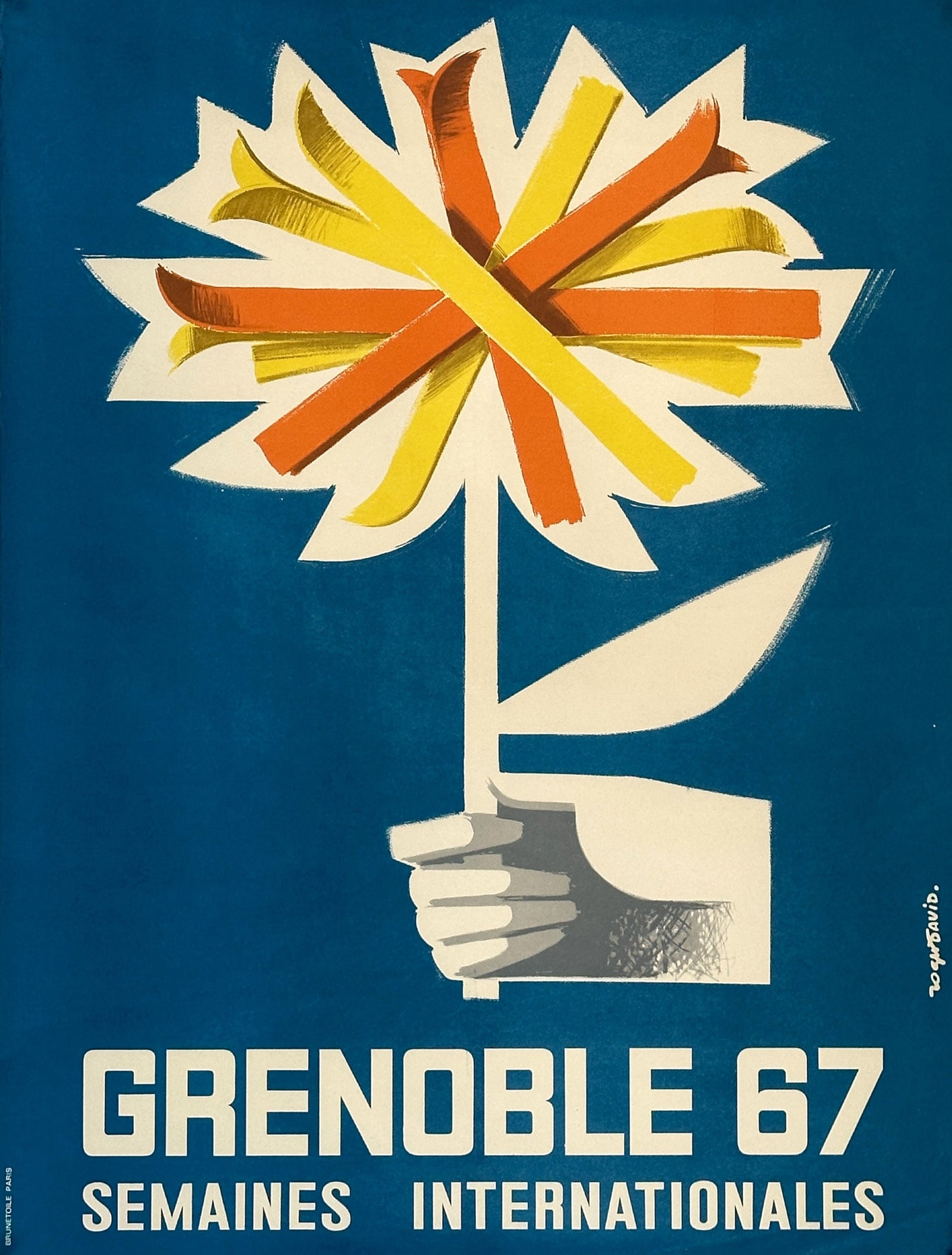 International Ski Weeks, Grenoble - Authentic Vintage Poster