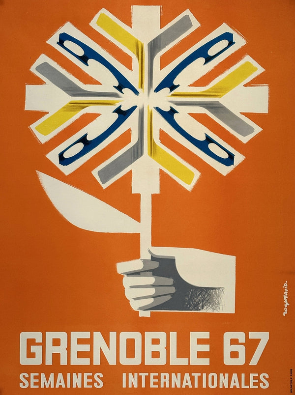 International Ski Weeks, Grenoble - Authentic Vintage Poster