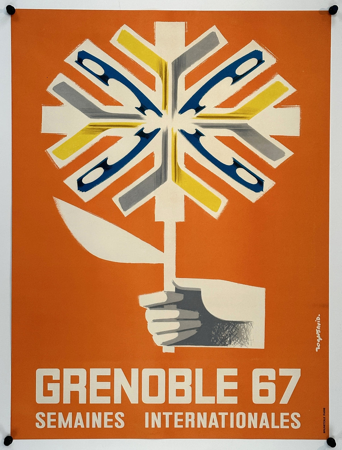 International Ski Weeks, Grenoble - Authentic Vintage Poster