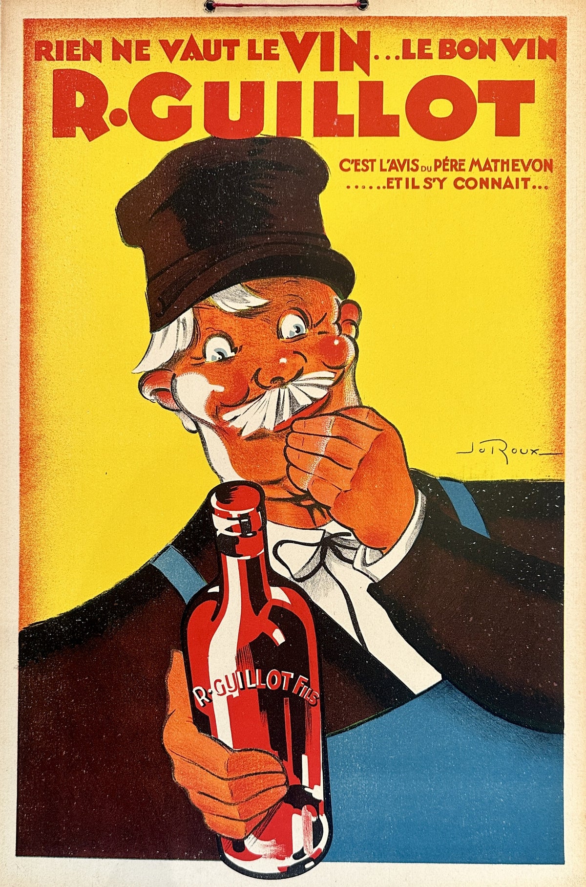 R. Guillot Wine - Authentic Vintage Window Card